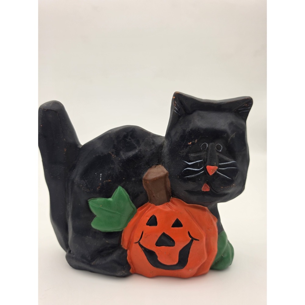 VTG Eddie Walker / Midwest Cannon Falls Halloween Black Cat & Pumpkin Figurine